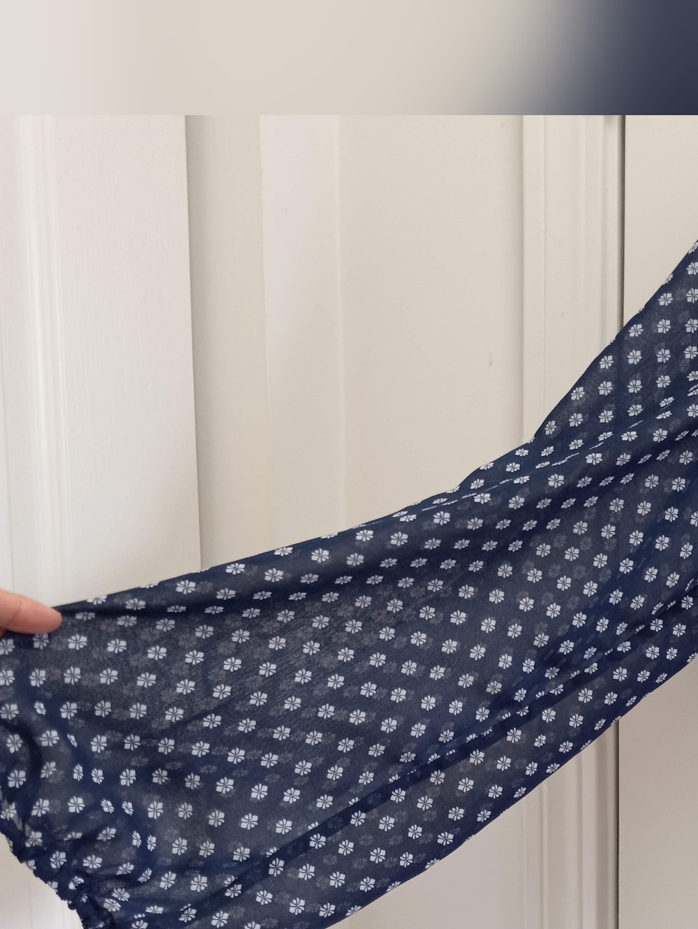 Long Tall Sally Boho Tunic Top Blue Size 16 Peasant Cottagecore Paisley Border - Picture 4 of 12
